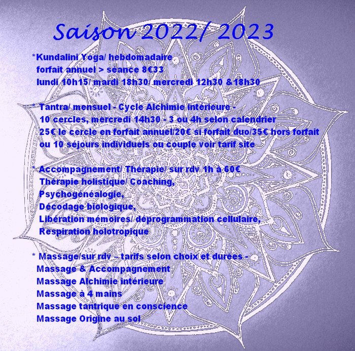 Programme général YOGA VALENCE 2022 2023