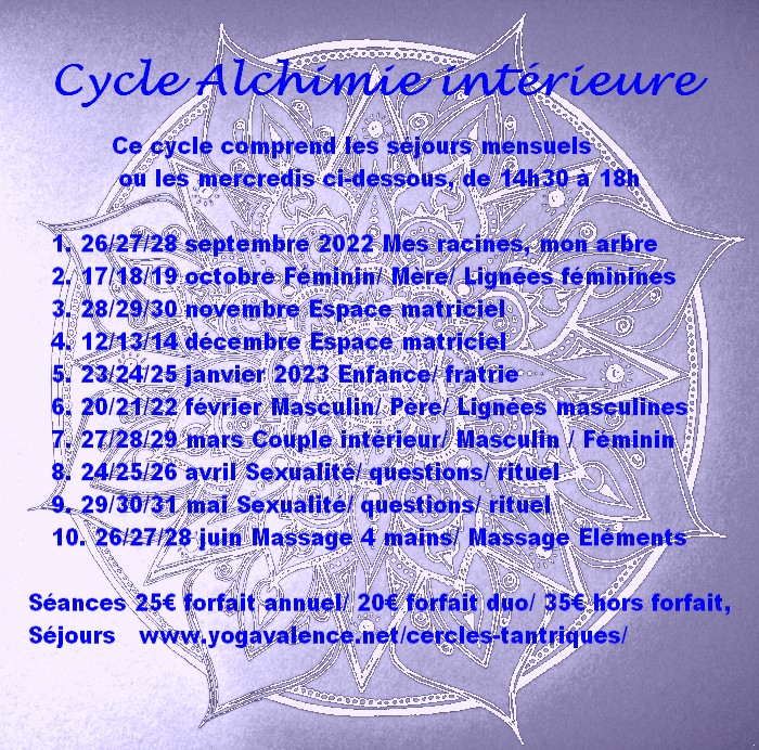 cercles tantriques Alchimie intérieure